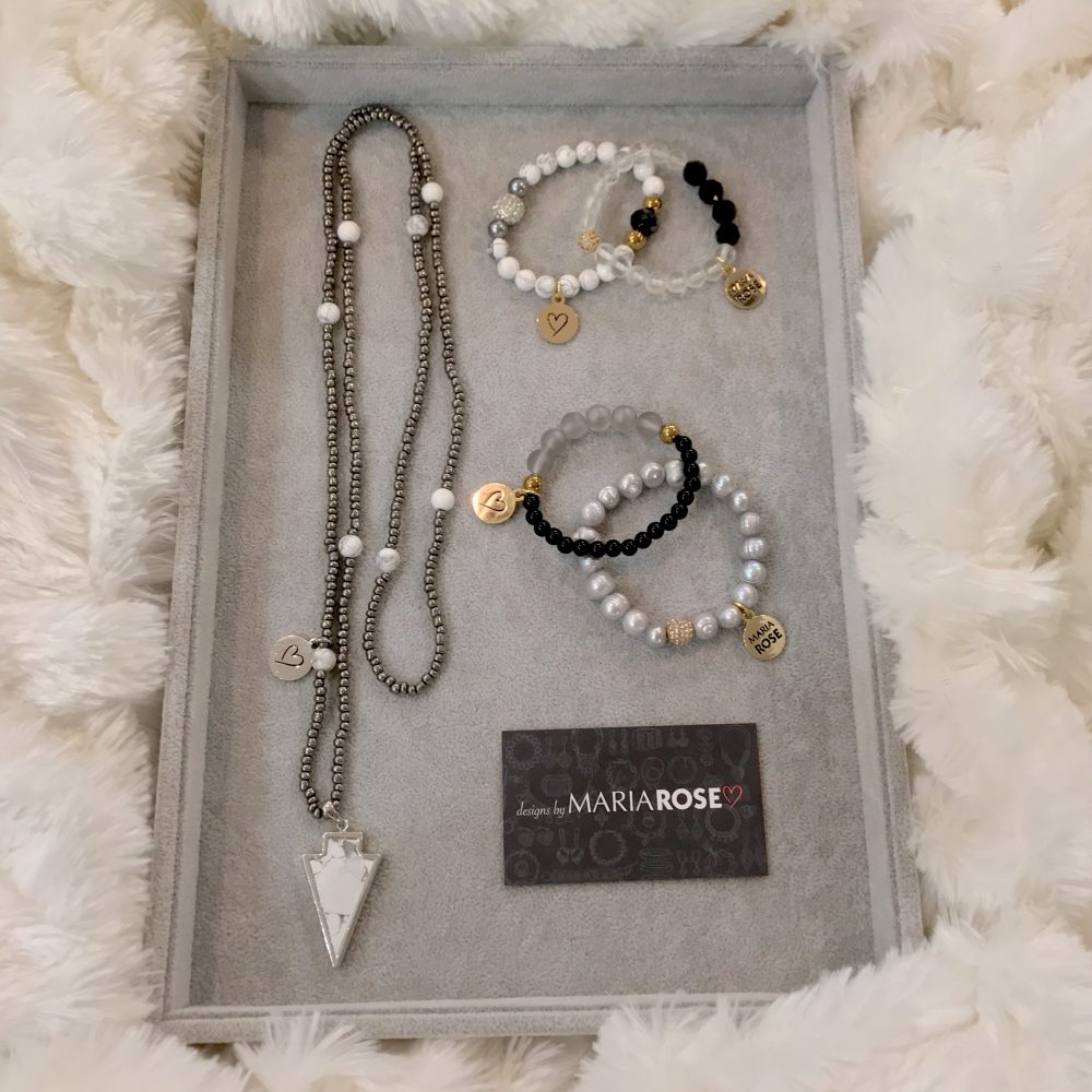 Silver and Black Jewelry Gift Set