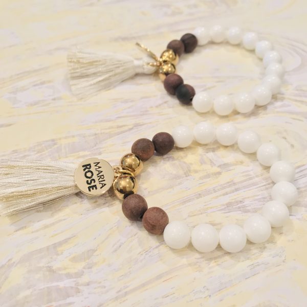 White Tassel Diffuser Bracelet